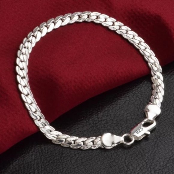NEW 925 Sterling Silver Braided Snake Chain Bracelet, size 7. - Picture 4 of 4